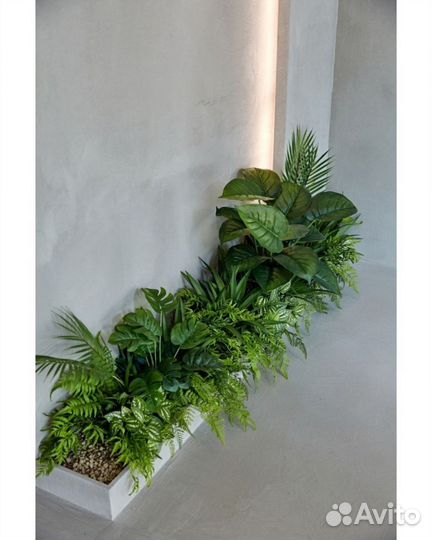 Оформление искусственными растениями