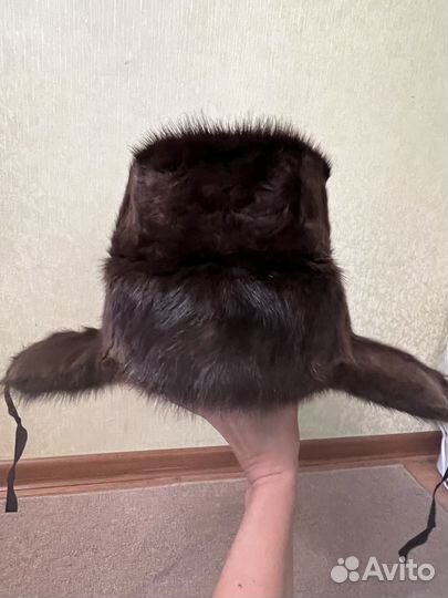 Норковая шапка мужская ушанка 58