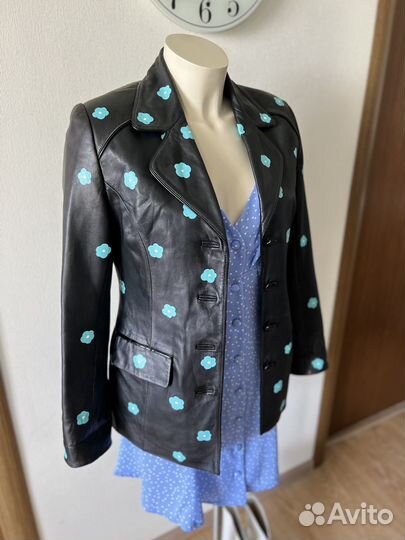 Пиджак винтажный из натуральной кожи, 42-44
