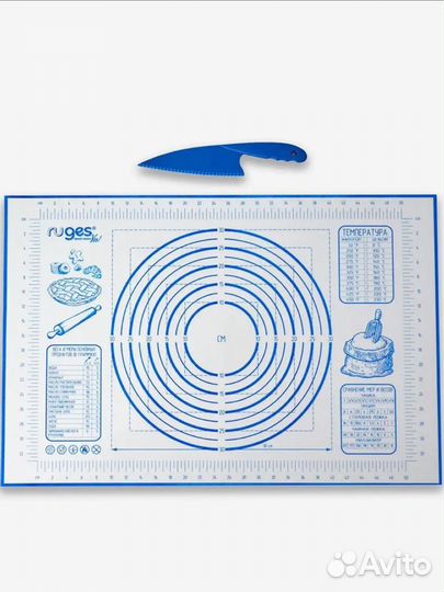 Силиконовый коврик для раскатки теста и выпечки