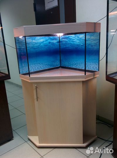 Аквариум 101, угловой, биофиьтр свет фон тумба