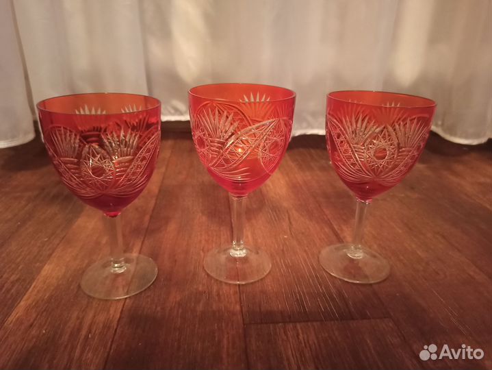 Фужеры цветной хрусталь