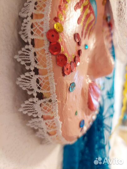 Маска декоративная Папье Маше Ручная работа