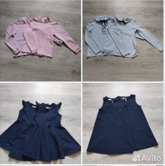 Школьный сарафан,водолазка,блузка для двойни 2 шт