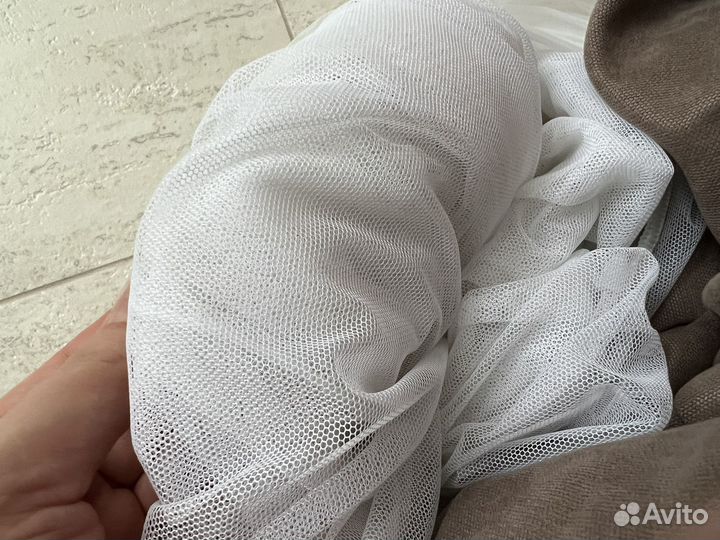 Тюль с декоративной портьерой