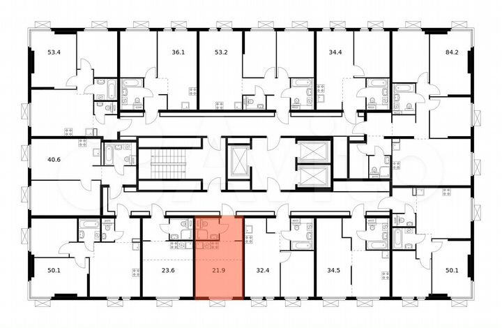Квартира-студия, 21,9 м², 8/22 эт.