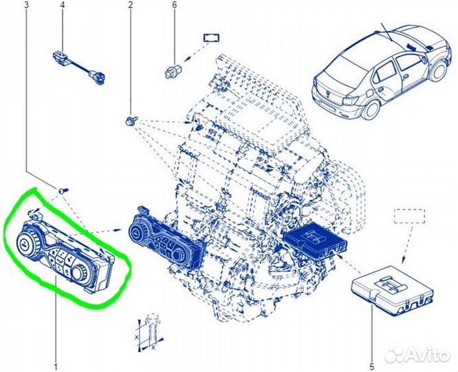 Блок управления климат контролем Renault Logan