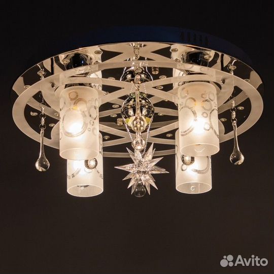 Люстра 5251/4+1 4х40Вт Е14+1х35Вт MR11 пду LED 45х