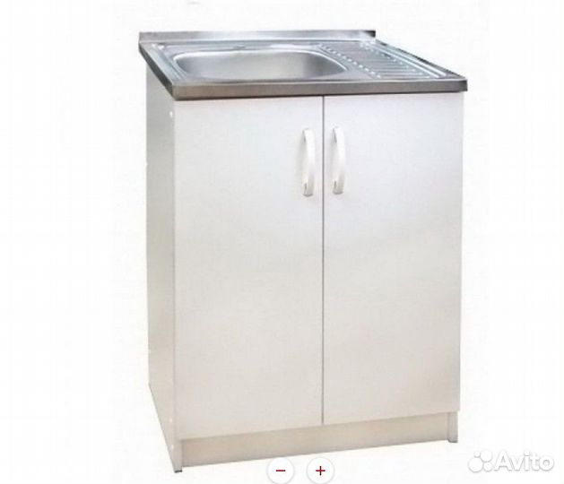 Тумба 60х60 бел под мойку накл (2 дверцы) лдсп