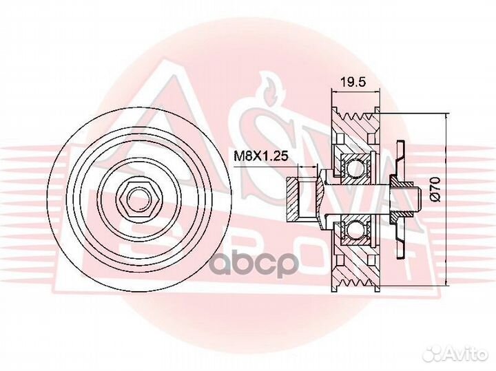 Ролик натяжной tybp051 asva