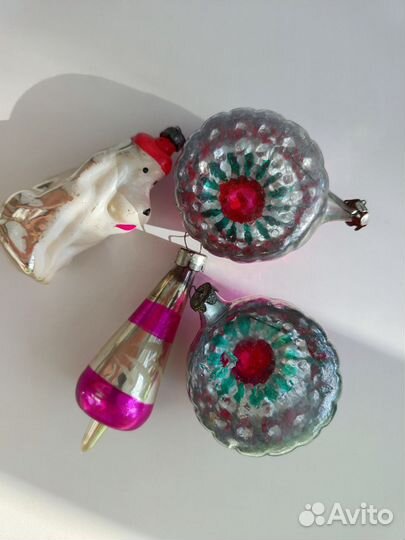 Елочные игрушки СССР советские стекло