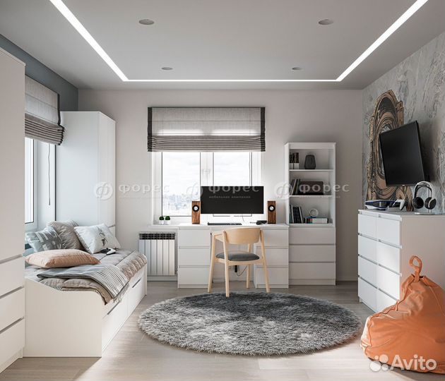 Письменный стол Норд 1 Белый