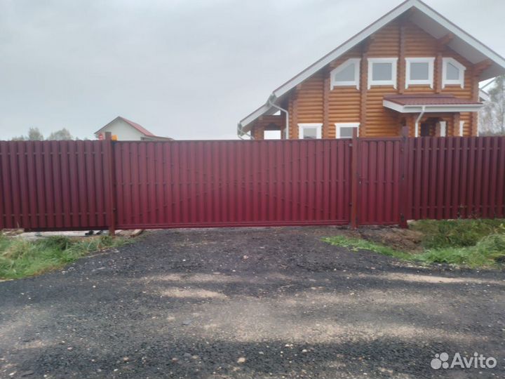 Откатные ворота с установкой