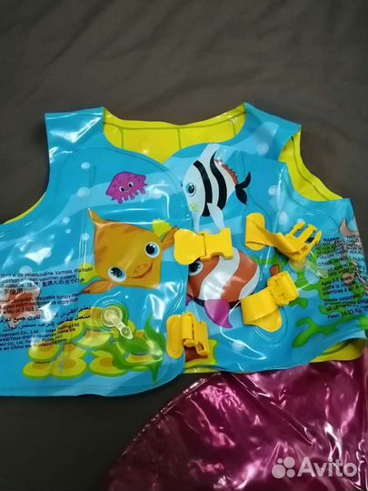 Нарукавники и жилет для плавания, бассейн