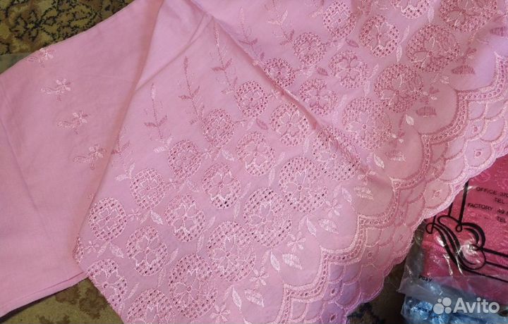 Отрез шитье купон, батист и вышевкой шелком