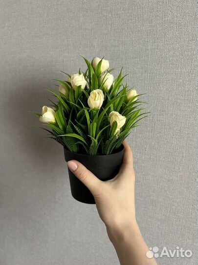 Тюльпаны искусственные с травкой