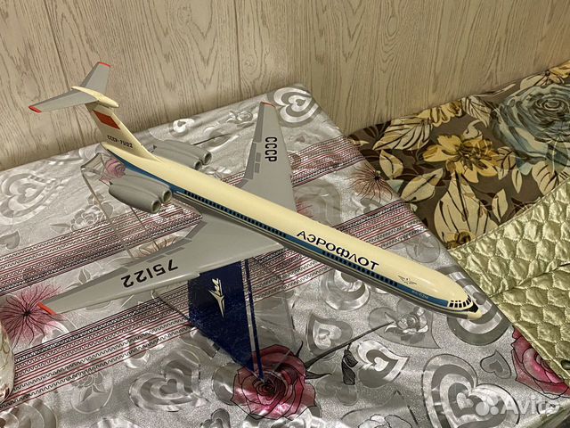 Модель самолета на подставке, ил-62М Аэрофлот СССР