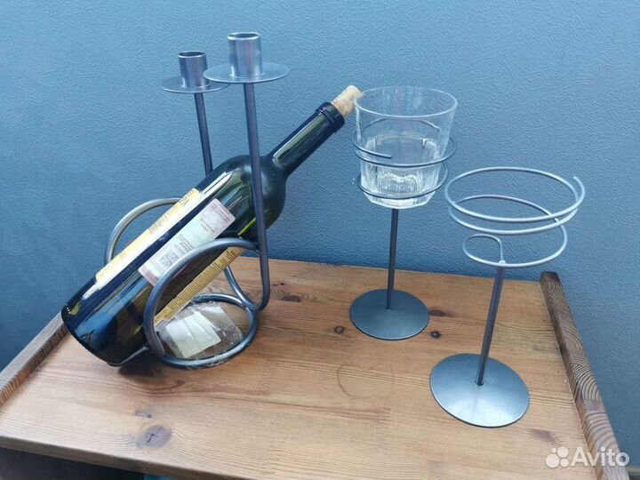 Подсвечники и подставка для вина Лофт