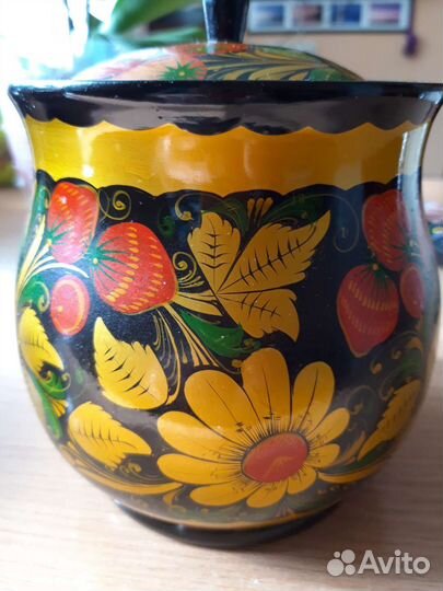 Бочонок с крышкой хохлома