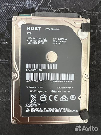 Жесткий диск для ноутбука HDD 2.5 Hitachi 1TB