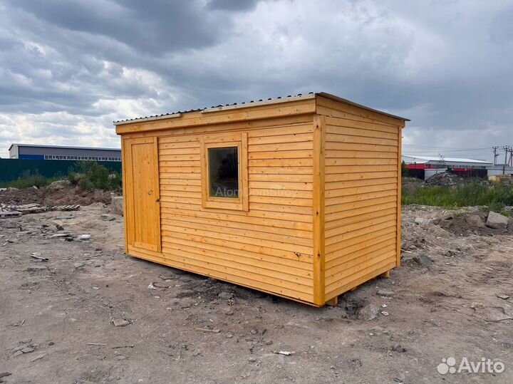 Вагончик бытовка строительная с установкой