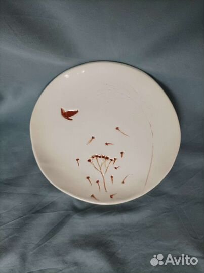 Посуда тарелка подсвечник керамика ручной работы