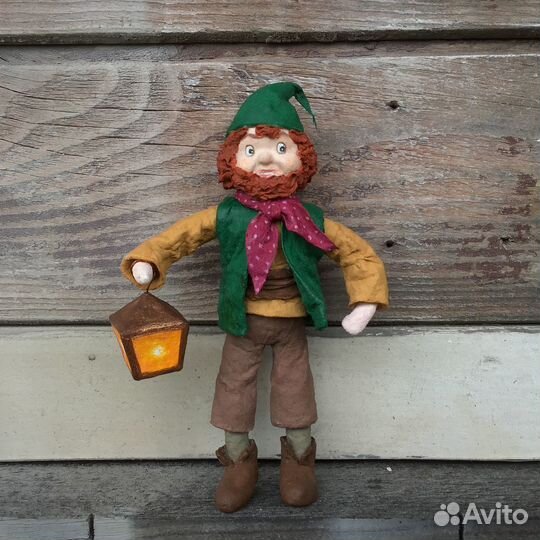 Ватная елочная игрушка Гном