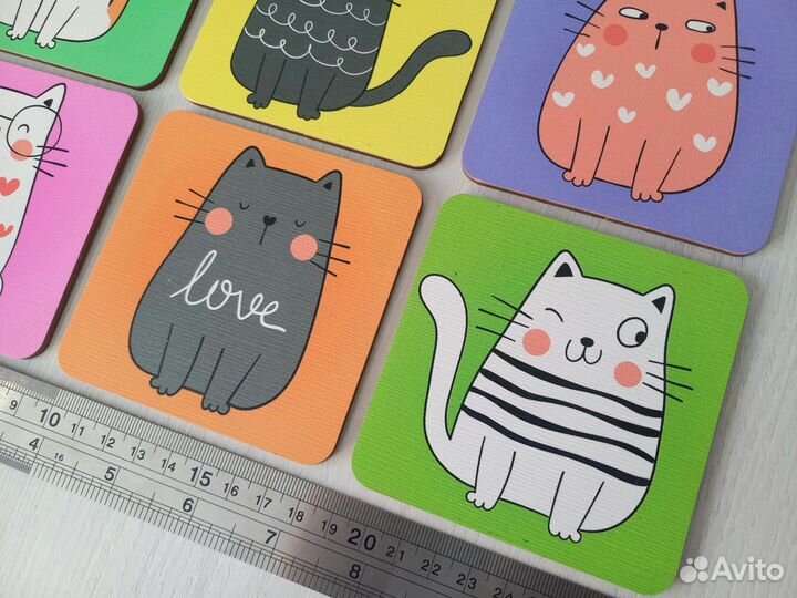 Подставки 6шт под кружку горячее деревянные