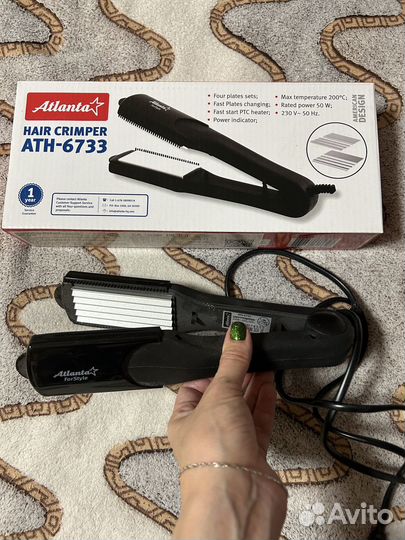 Щипцы для завивки волос гофре Atlanta