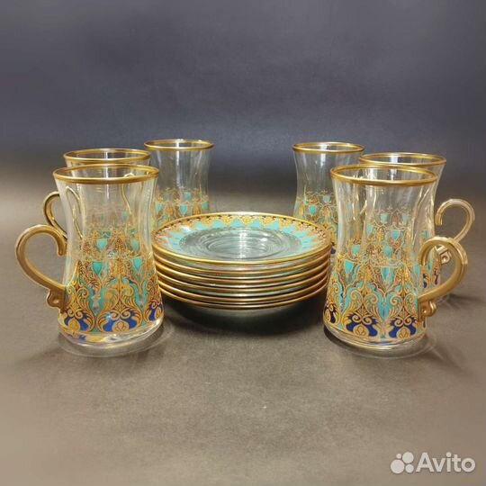 Чайный набор армуд на 6 персонс ручками, Турция