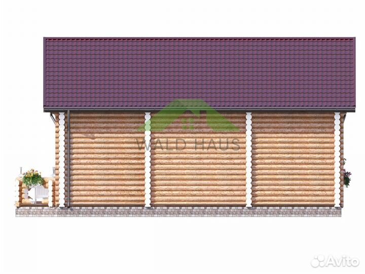 Строительство: Дом из бревна Викинг 10,9х12,185