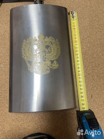Фляжка с чехлом на ремне 1900мл Герб России