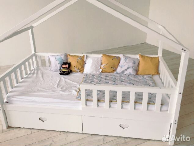 Новая детская Кровать из бука домик