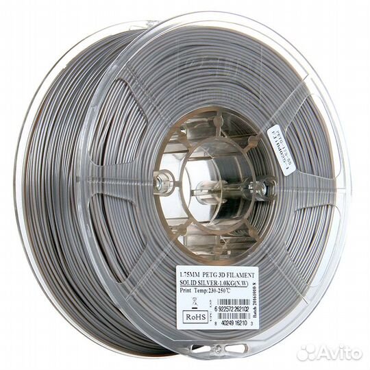 Petg-пластик esun 1.75 мм 1кг., серебристый