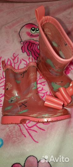 Резиновые сапоги с бантом для девочки