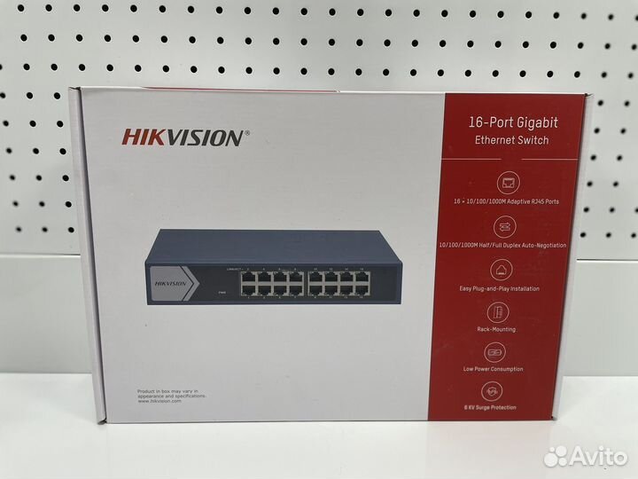 Гигабитный 16-кан. Хаб Hikvision DS-3E0516-E(B)