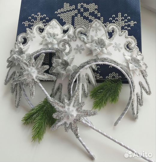 Набор.Корона новогодняя,волшебная палочка-снежинка