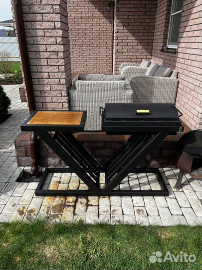 Мангал лофт с крышкой барбекю