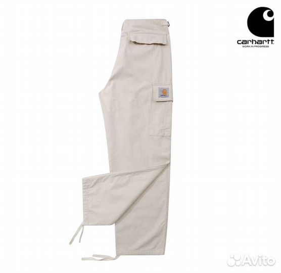 Бежевые брюки карго Carhartt (M)