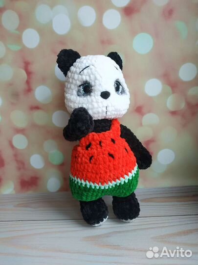 Панда арбуз амигуруми