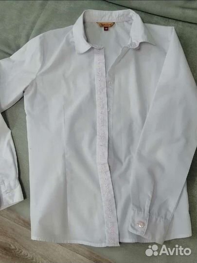 Блузка белая для девочек 146