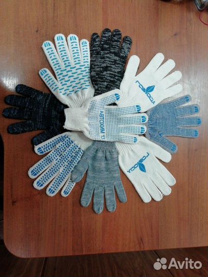 Перчатки хб с пвх. ндс. Мы производители