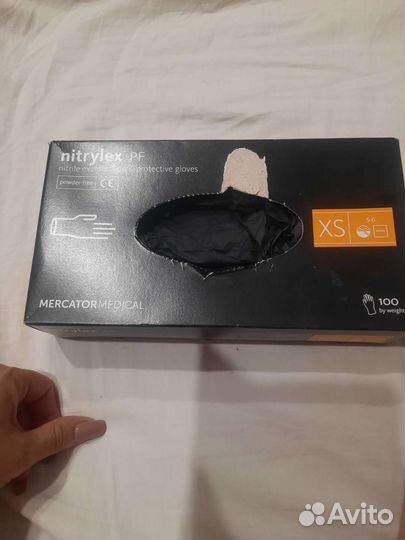 Перчатки нитриловые черные