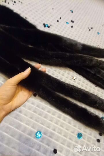 Новый норковый пояс чёрный