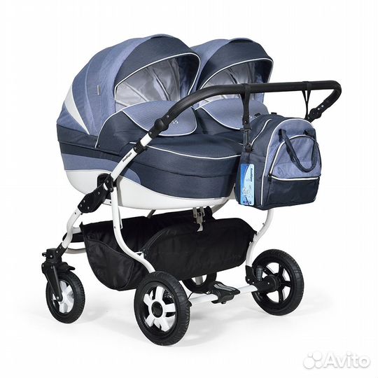 Коляска 2 в 1 индиго дуо для двойни