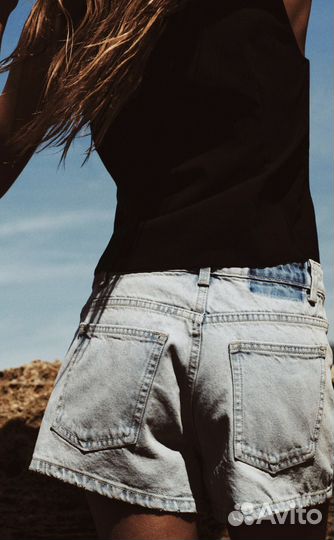Джинсовые шорты zara 36 новые 2024