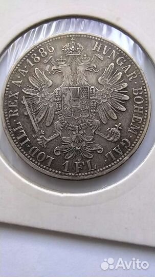 Австрия 1 флорин 1886 г. Хорошее состояние