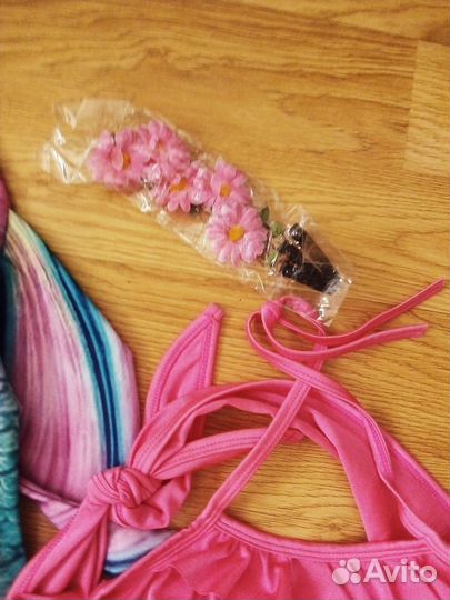 Купальник для девочки 128 134 хвост русалки ободок