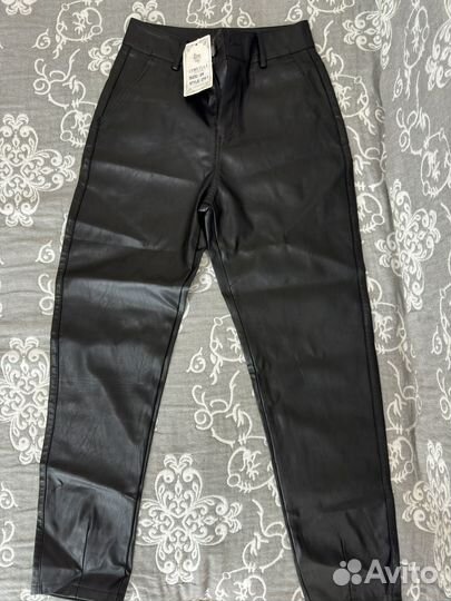 Брюки кожаные 42