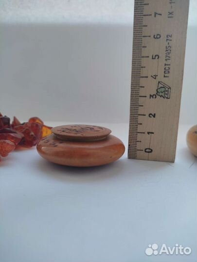 Шкатулки дерево СССР янтарь винтаж
